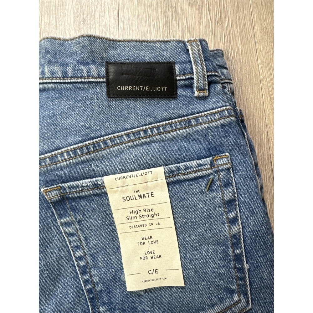 Current Elliott The Soulmate High Rise Slim Straight Jeans Size 26 29x31